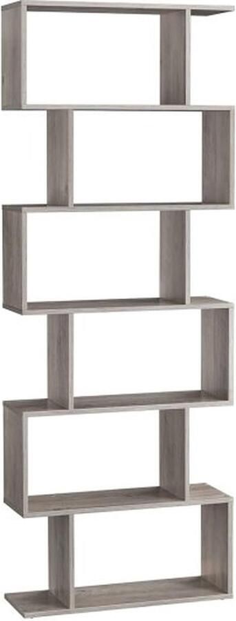 ZAZA Home boekenkast boekenplank 6 verdiepingen tellende vrijstaande kantoorplank decoratieve plank voor display modern voor woonkamer slaapkamer kantoor greige
