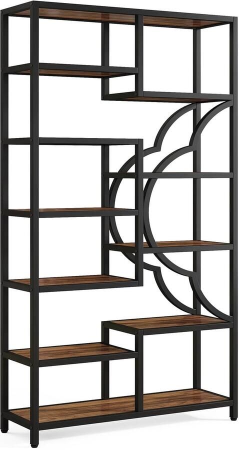 Boekenkast – Boekenplank – Vakkenkast – Roomdivider – Industrieel – 190 Cm Hoog – Metalen Frame