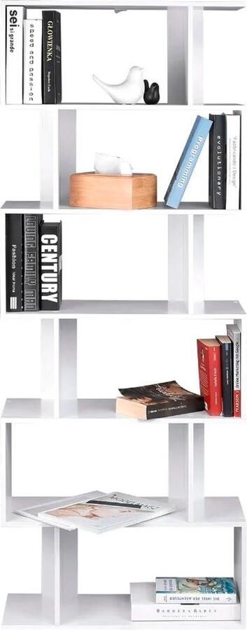 Roroa Boekenkast Boekenrek Boekenkasten Boekenkast Wit 6 Planken