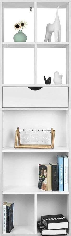 Roroa Boekenkast Boekenrek Boekenkasten Boekenkast Wit Met Lade