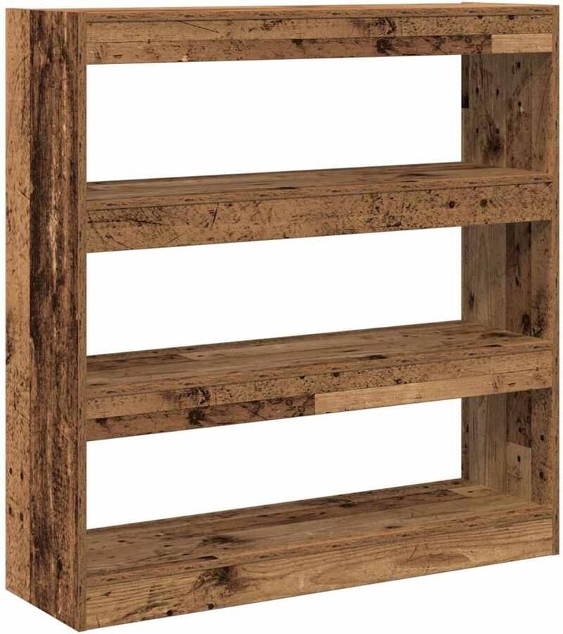 VidaXL Boekenkast Room Divider Rustiek Hout 100x30x103cm Geengineerd Hout