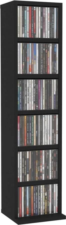 DHN Boekenkast 21X20X88 CM Opbergkast Boekenrek Wandkast Thuiskantoor Zwart 6 Tier