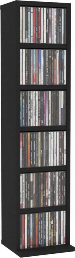 Boekenkast Boekenrek Opbergkast Wandkast Vitrinekast Plankenkast 6 Tier 21X20X88Cm Zwart