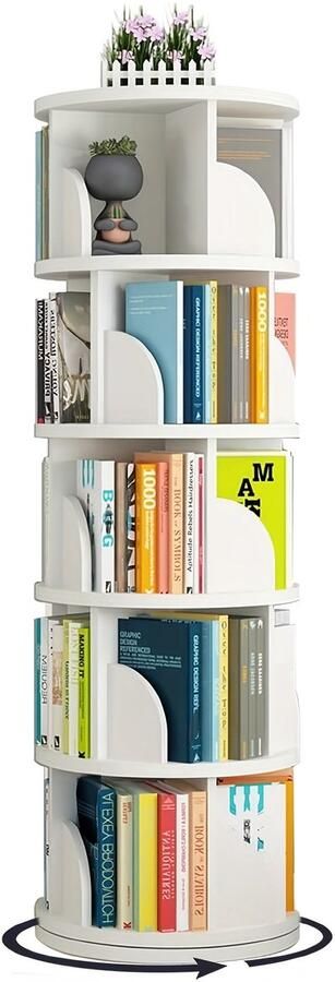 Boekenkast – Boekplank – Opbergkast – Vakkenkast – Wandrek – 5-laags Vrijstaand – Eikenhoutlook – Compact 40x159 cm