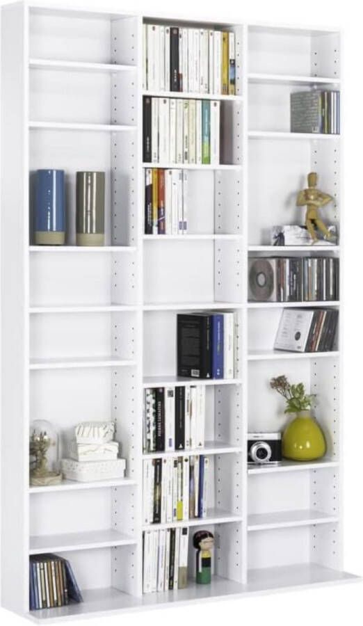 Boekenkast CD CEYLIA 30 vakken met modulaire planken Hout Wit