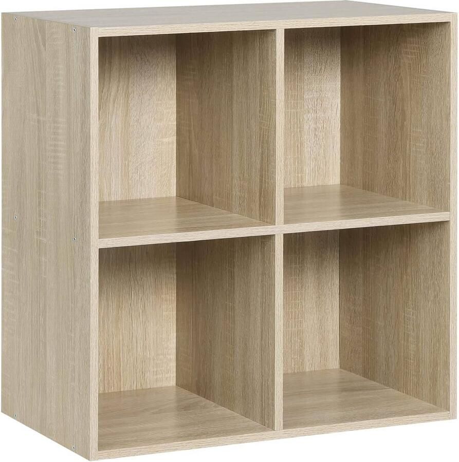 Rootz Living Rootz Boekenkast Eikenhouten Plank Opbergkast Ruimtebesparend E1 Spaanplaat 59 6 cm x 29 cm x 59 8 cm