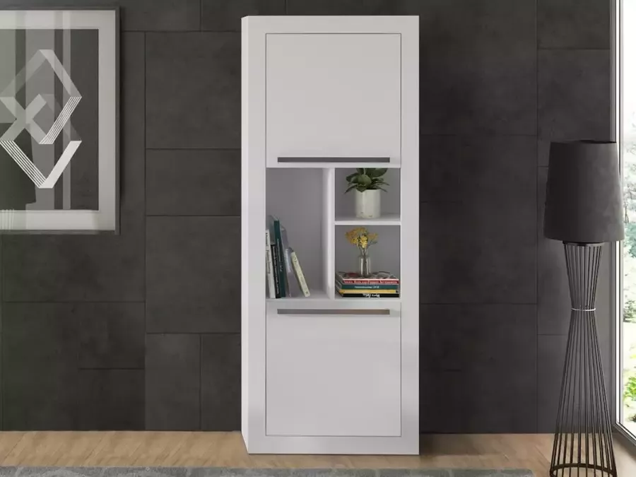 Vente-unique Boekenkast EVAN 2 kasten en 3 nissen Wit L 68.5 cm x H 175.5 cm x D 29.9 cm - Foto 2