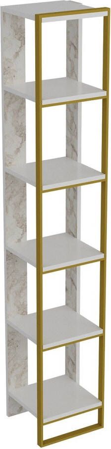 Kalune Design Giga Meubel Boekenkast Goud|Wit Hout 32x31x178 5cm Polka - Foto 2