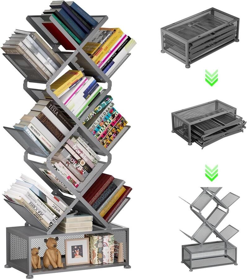 Boekenkast in boomvorm met 9 niveaus Stijlvol en veelzijdig design