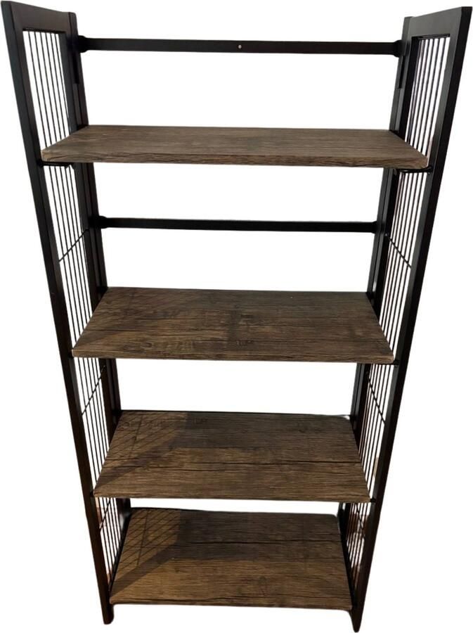 PrettyCoolTradings Industriële Boekenkast Hout & Metaal Kast Opbergkast Opbergrek Boekenrek Boekenplank