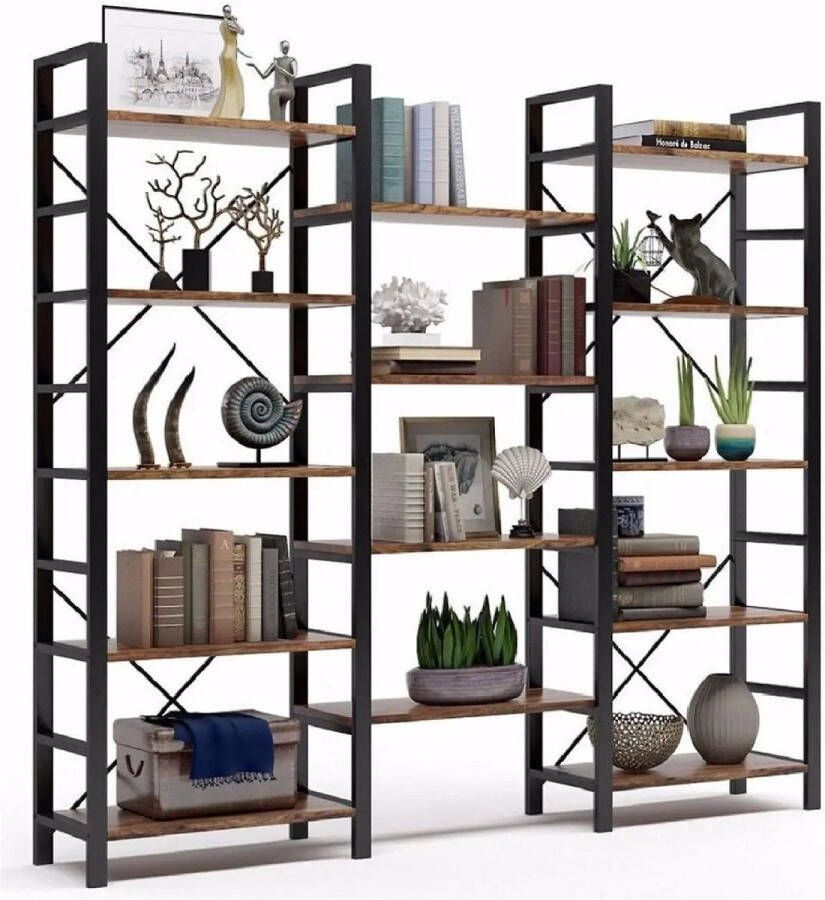 Boekenkast Industrieel Wandkast Wandrek Kast 185 x 170 x 27 cm
