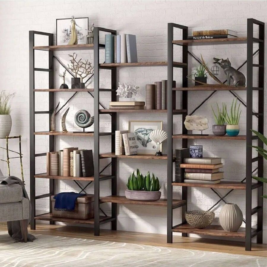 Boekenkast Industrieel Wandkast Wandrek Kast 185 x 170 x 27 cm