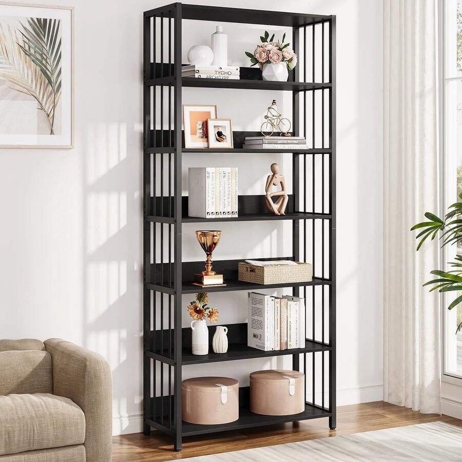Houss Boekenkast Kast Ladderkast Wandkast Industriële 5-Laags met IJzeren Frame – Stabiele Opbergplank voor Boeken & Decor – Bruin