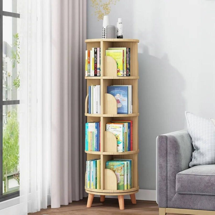 Boekenkast Kind 134 x 46 x 46 Cm Boekenrek 4 Laags Kinderkamer Hout