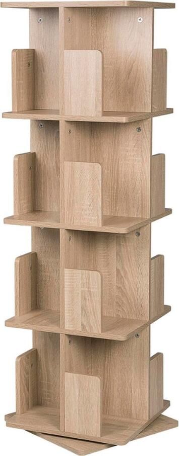 Boekenkast Kind Boeken Kast Boekenrek Roterend Kinderkamer 128x39x39 Cm 4 Laags Hout