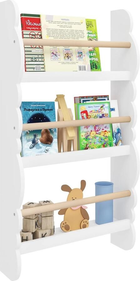 Jake Boss Life Tools Boekenkast Kind Boekenkast Kinderkamer Hangende Boekenkast Wit 3 Planken 42 5 x 9 5 x 80