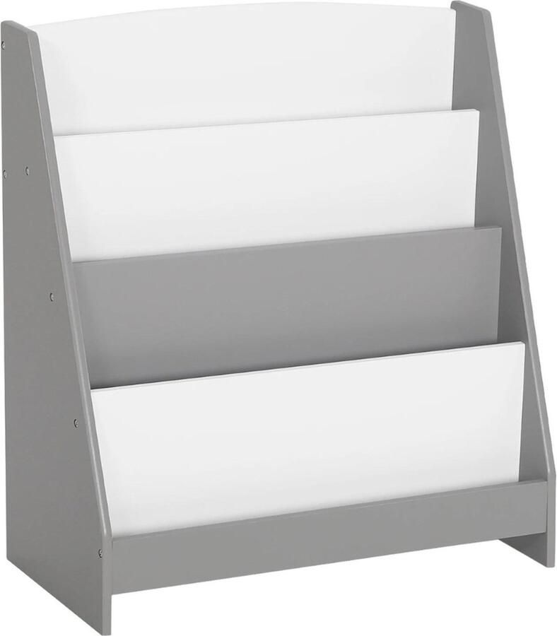 Boekenkast Kind Boekenrek – Speelgoedkast Boekenplanken – Boekenstandaard Opbergkast Kinderen Kinderkamer Speelgoed Hout Grijs