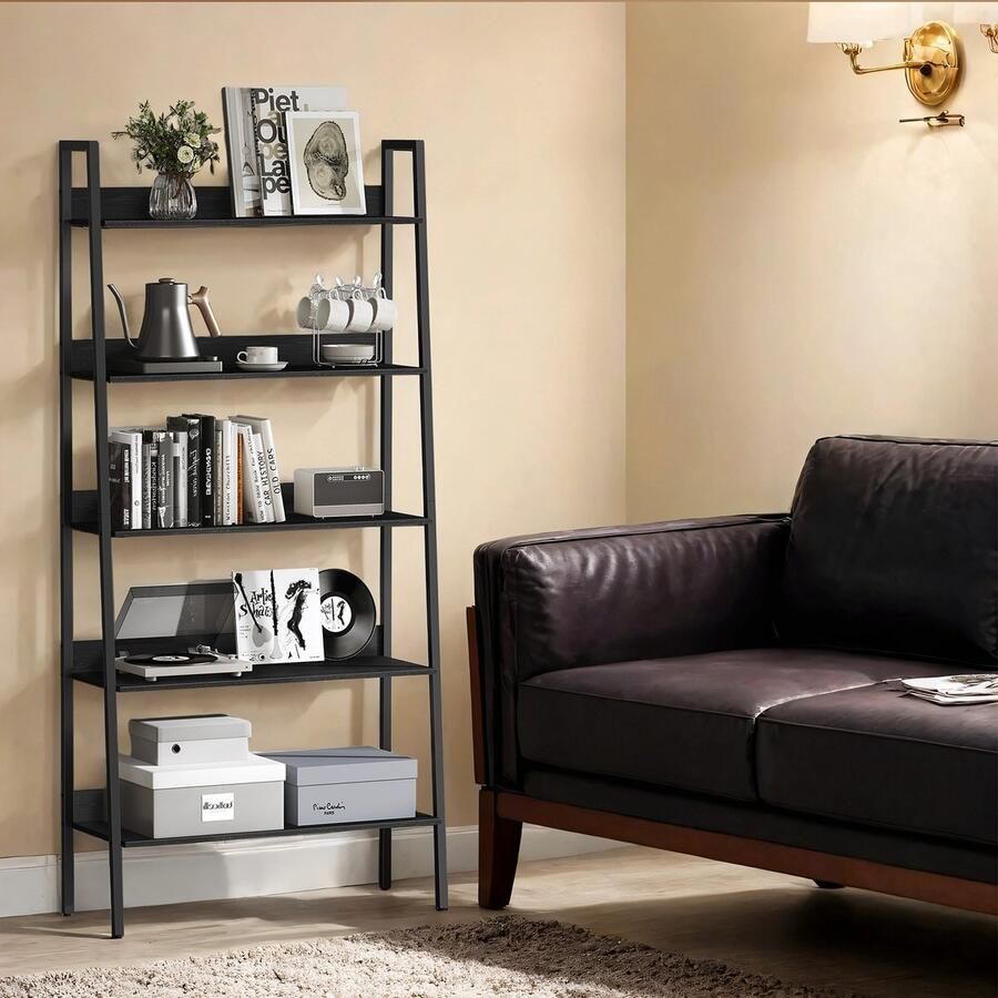 Boekenkast ladderplank 5 niveaus smalle plank