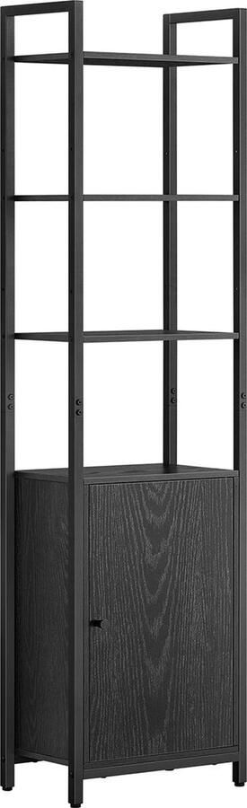 Rootz Living Rootz Boekenkast met 24 x 40 x 159 5 cm Ebbenhout Zwart Inktzwart Stijlvolle opbergruimte 11 6 kilogram