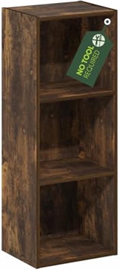 Boekenkast met 3 Niveaus Open Plank Geschikt voor Elk Interieur