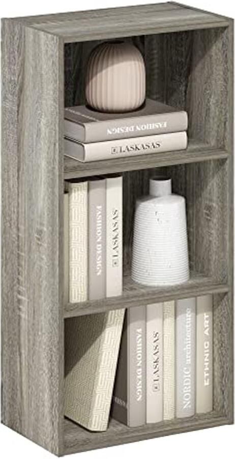 Boekenkast Met 3 Niveaus Open Plank in Frans Eiken