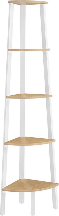 Boekenkast met 5 niveaus Industriële boekenplank Hoekplank Ruimtebesparend 37 2 cm x 37 2 cm x 159 cm