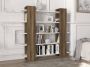 Vente-unique Boekenkast met 5 planken Naturel en wit ZORYN L 120 cm x H 120 cm x D 19.5 cm - Thumbnail 1