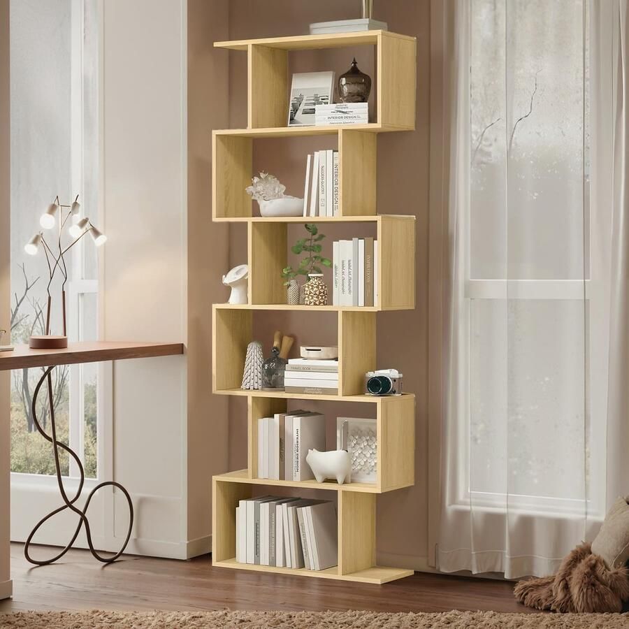 Boekenkast – Met 6 Niveaus – Vrijstaande Plank – Kantoorplank – Voor Presentatie