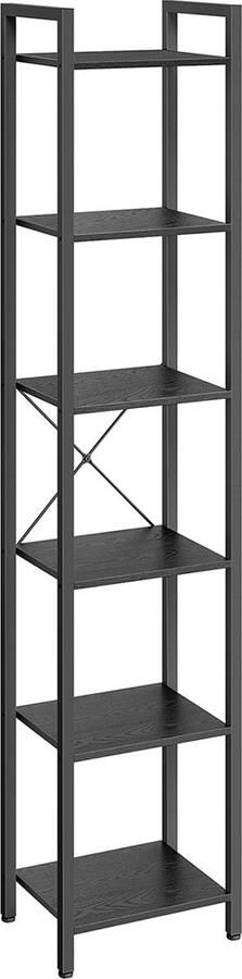 Rootz Living Rootz Boekenkast met 6 Planken Vitrinekast Opbergrek Eenvoudige montage 90cm x 30cm x 180cm