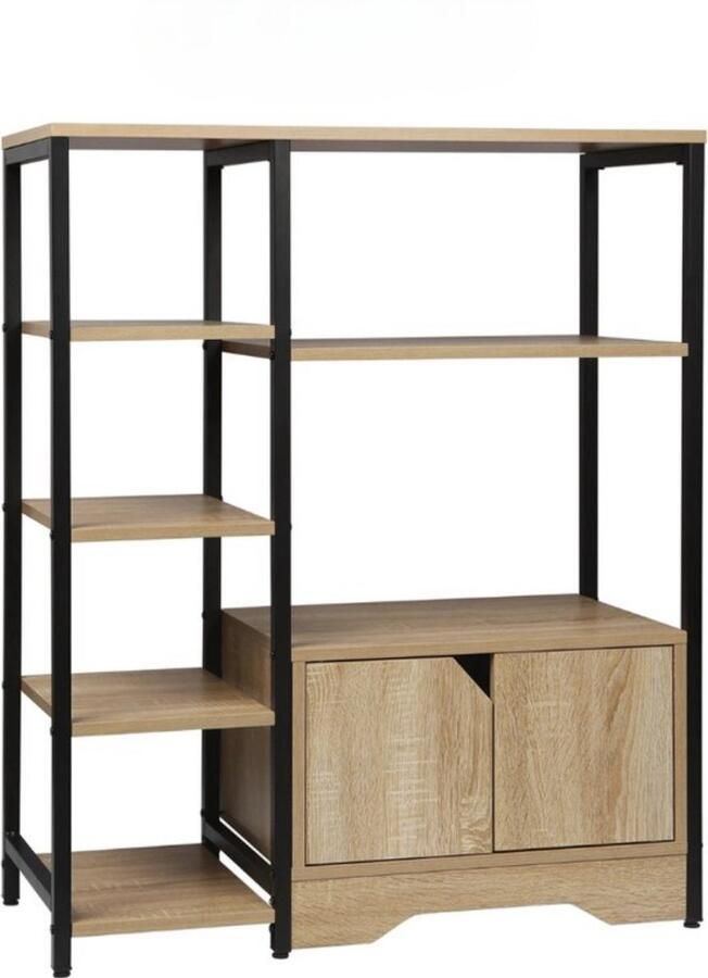 Boekenkast Met Deuren Opbergkast Met Boekenplanken Boekenrek Boekenkast Kind Boekenkast Industrieel Boekenkastje Hout 80 x 35 x 97 CM