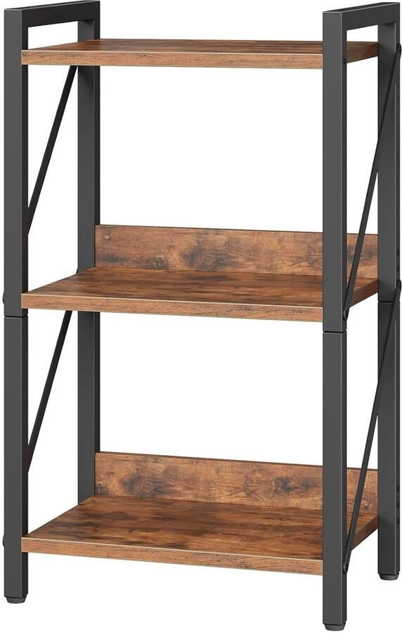 Boekenkast met grote capaciteit multifunctioneel 1 stuk spaanplaat en metaal 42 x 28 x 72 5 cm