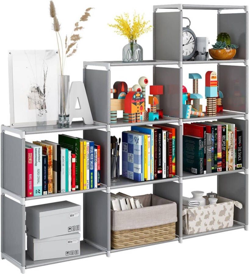 Boekenplank kunstzinnige moderne boekenkast boekenrek opbergrek planken boekenhouder organizer voor boeken ‎124.99 x 30 x 124 cm - Foto 2