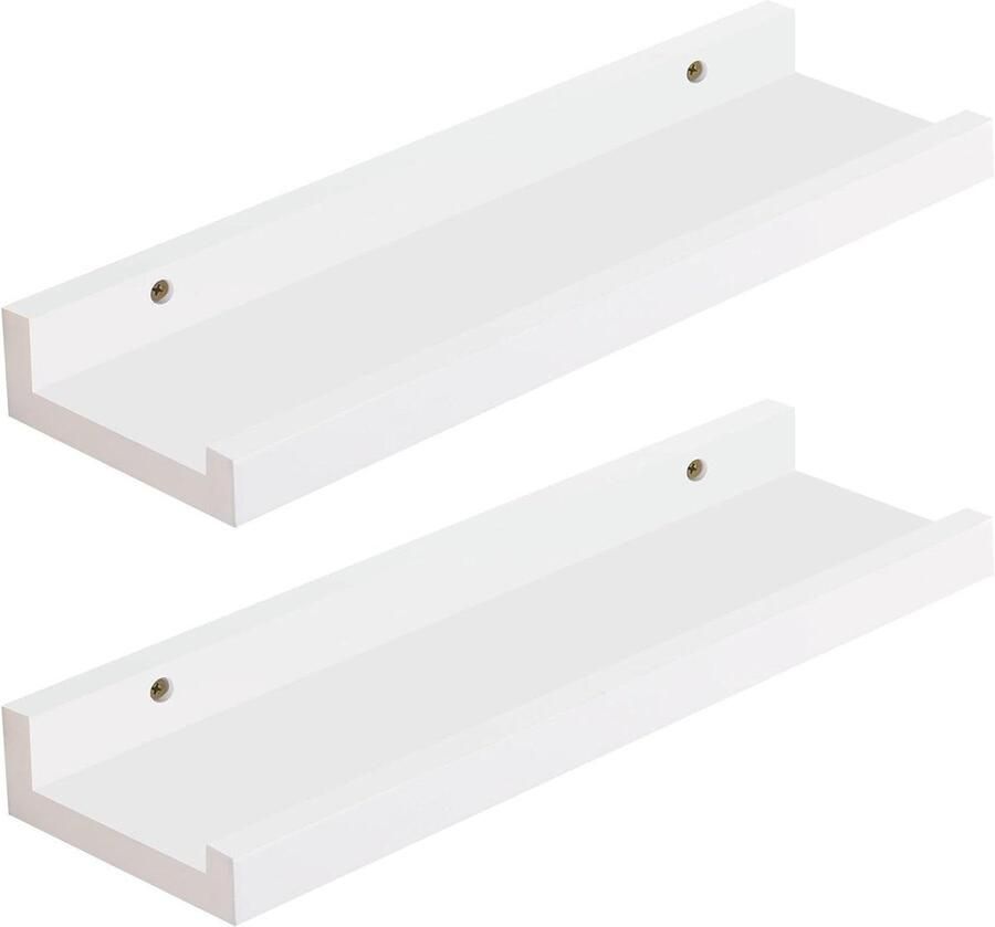 Zwevende wandrek set van 2 40 cm plank voor fotolijsten en decoraties wit woonkamer werkkamer badkamer keuken Wandrek