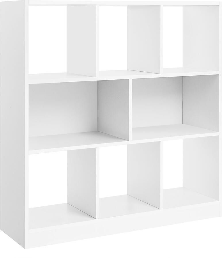 Boekenkast opbergkast vitrinekast zelfstandig opbergmeubel met 8 open vakken modern en minimalistisch design geschikt voor woonkamer slaapkamer en kinderkamer 97 5 x 30 x 100 cm wit