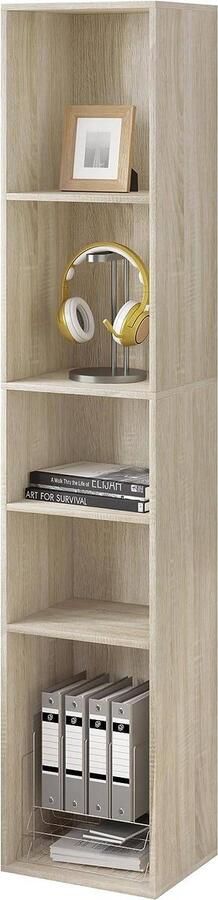 Rootz Living Rootz Boekenkast Opbergplank Vrijstaande boekenplank Verstelbare verdelers Houtmateriaal Stabiel en veilig 30 cm x 151 cm x 26 cm