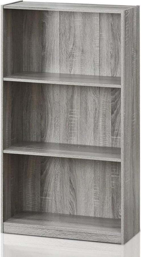 Boekenkast opbergrek 3 niveaus Frans eiken 552 cm breed 1003 cm hoog 235 cm diep