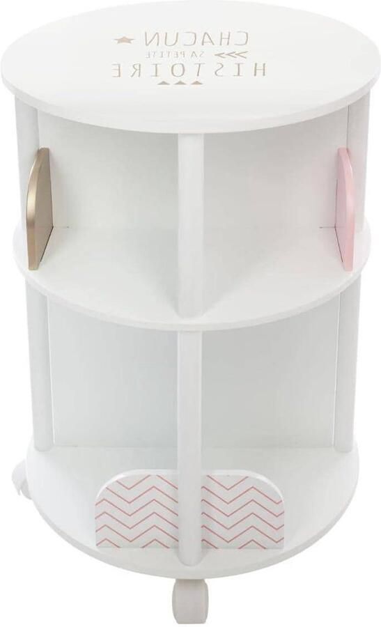 Boekenkast rond met wieltjes voor kinderkamer wit roze by Atmosphera - Foto 2