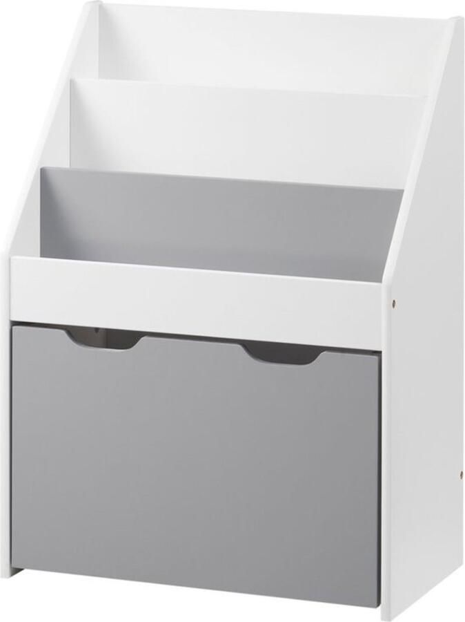 Boekenkast Servio Voor speelkamer Voor kinderen Wit Opbergkast Huis vorm Speelgoedkast kind Kinderkamer Boekenrek Hout