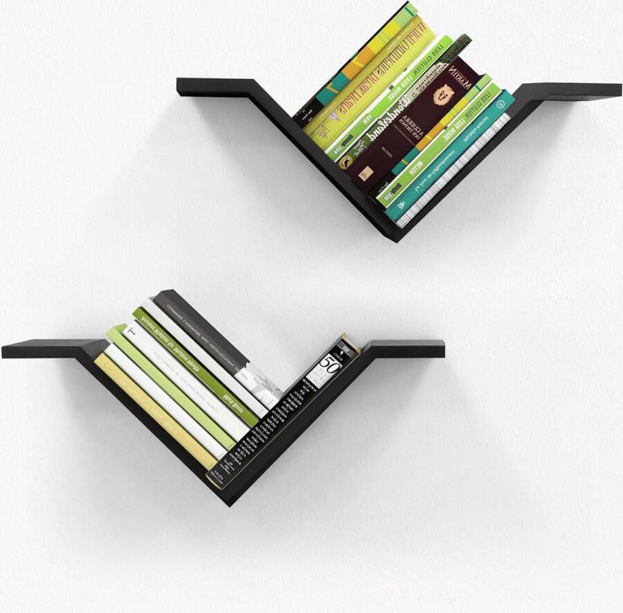 Boekenkast Set van 2 Zwart