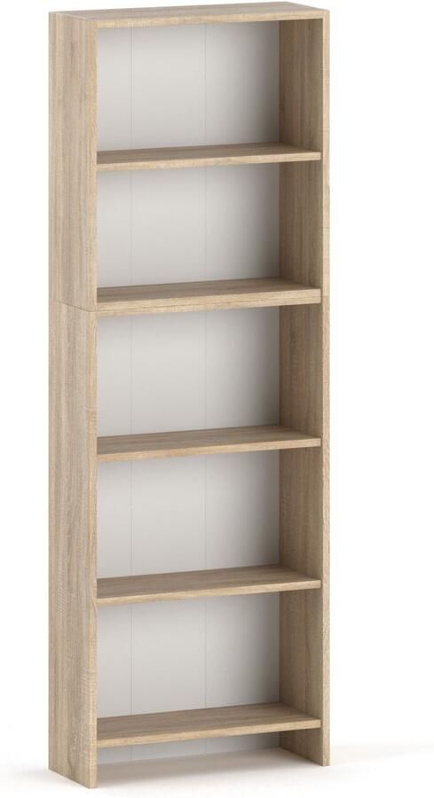 Boekenkast Sonoma Eiken Kantoor 60 CM 5 Planken Speelgoedplank Loft