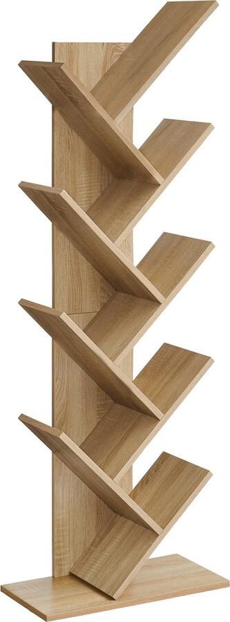 Boekenkast SONOMA Uniek Boomontwerp Sonoma Eik 8 Planken Modern en Functioneel Design Ideaal voor Woonkamer Slaapkamer of Kantoor 141 5 x 50 x 25 cm