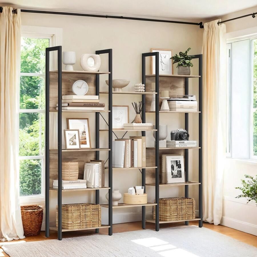 Boekenkast – Staande Plank – Met 14 Planken – Metalen Frame