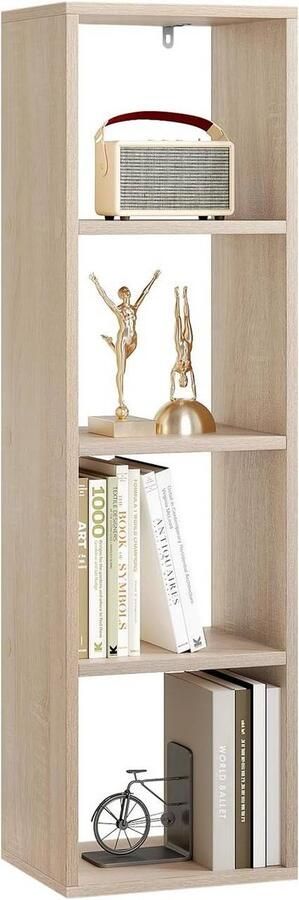 Rootz Living Rootz Boekenkast Staande Plank Open Cube Organizer Premium houtmateriaal Grote opslagruimte 30 cm x 106 5 cm x 23 5 cm