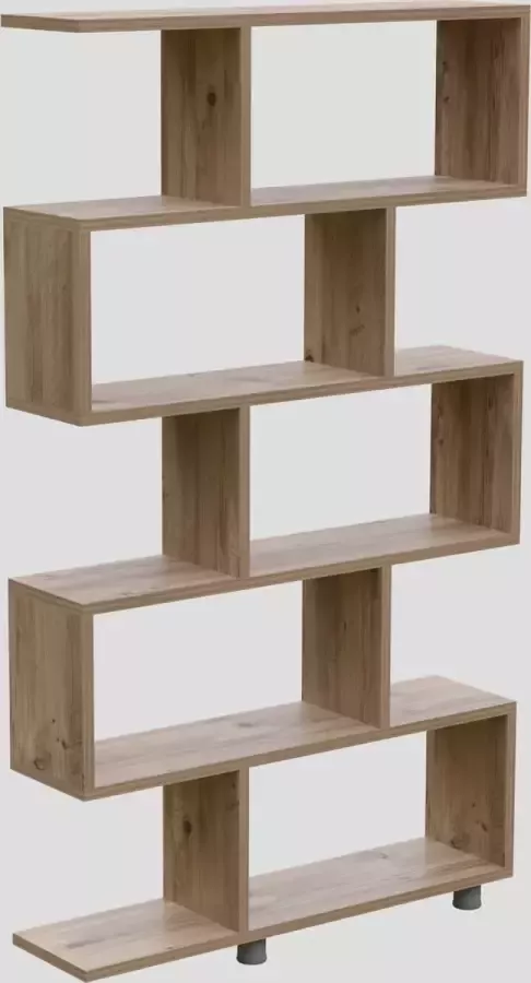 Boekenkast Stijlvol Eiken Design Ruime 90x156x20cm Afmetingen Duurzaam Melamine Materiaal - Foto 2
