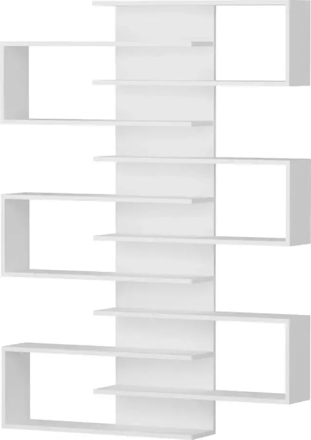 Boekenkast Stijlvol Wit Ruime 75x161 3x21 3cm Duurzaam Melamine