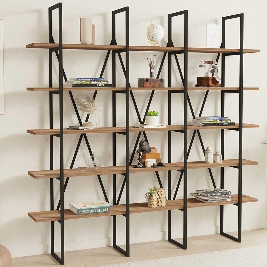 Boekenkast Stijlvol Zwart & Eiken Design Ruime 160x160x26cm Afmetingen Duurzaam Melamine Materiaal