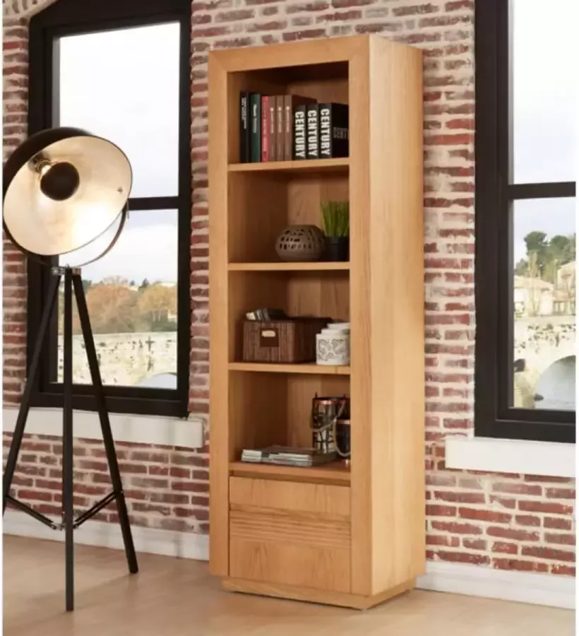 Boekenkast SYMPHONIE 4 legplanken 1 deur Geoliede eik L 65 cm x H 190 cm x D 40 cm - Foto 2