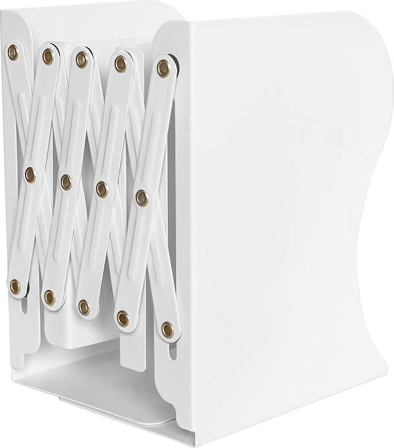 Boekenkast Uitschuifbare Metalen Boekenkast 1 Stuk Verstelbare Boekenpers Boekenplank Plank Zware Boekenkast voor Bibliotheek Kantoor (Wit 10 3*14 7*19cm)