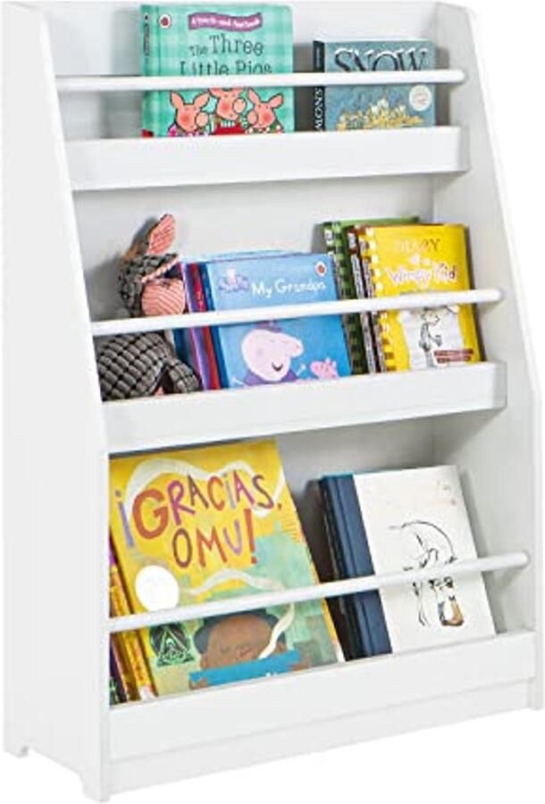 Boekenkast voor Kinderen met 4 Planken Ideaal voor Kinderkamer en Speelruimte Wit 58x18x81cm