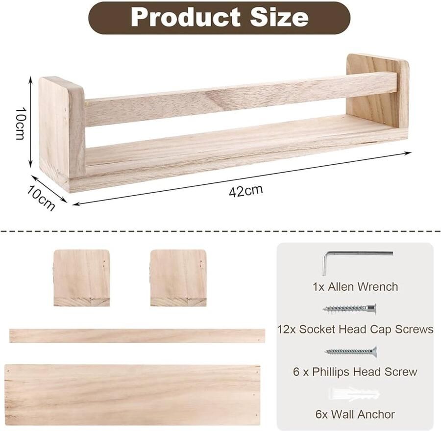 Boekenkast voor kinderen Montessori-rek set van 3 Nature